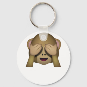 Niedlich sehen Sie keinen schlechten Affen Emoji Schlüsselanhänger