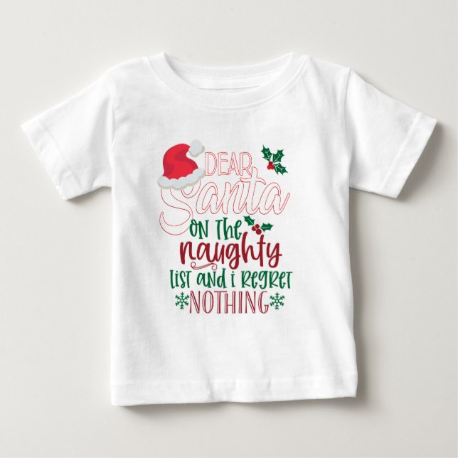 Niedlich Sehr geehrter Weihnachtsmann Baby T-shirt (Vorderseite)