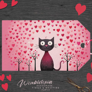 Niedlich Sei meine Valentinerkatze im rosa Herzwal Geschenkanhänger
