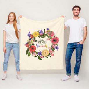 Niedlich Seien Sie nett zu sich selbst Liebe Blume Fleecedecke