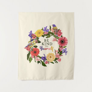 Niedlich Seien Sie nett zu sich selbst Liebe Blume Wandteppich