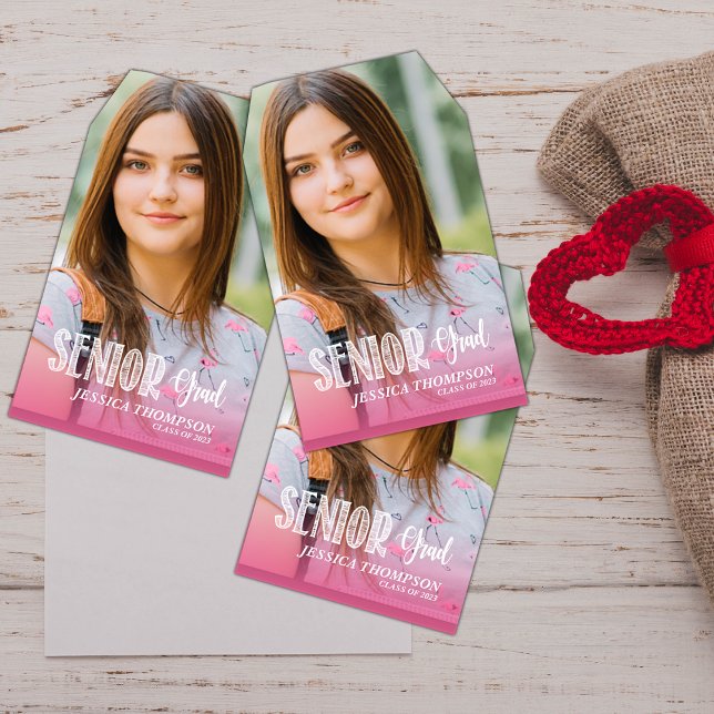 Niedlich Senior Grad Class 2025 Foto Abschluss Geschenkanhänger (Cute Senior Grad Class of 2024 photo Graduation Gift Tags)