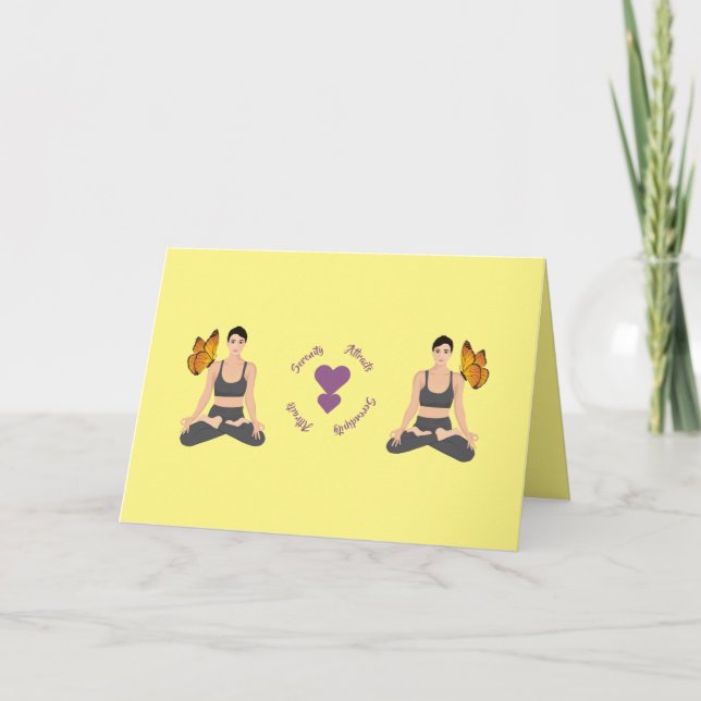 Niedlich Serenity Serendipity Yoga Liebe Personali Karte (Vorderseite)