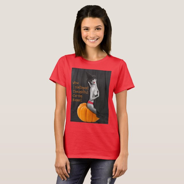 Niedlich Sexy Pinup Hexe Goth Ladys Red Meme T - S T-Shirt (Vorne ganz)