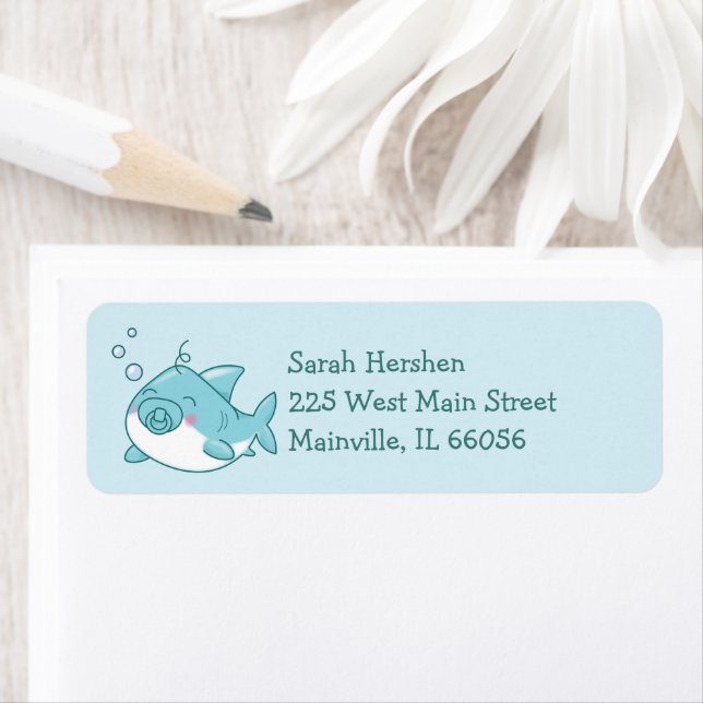 Niedlich Shark Baby Shower Kawaii Blue Boy (Insitu)