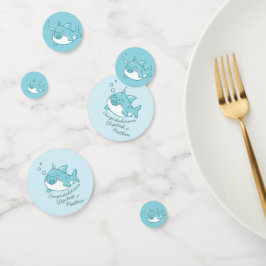 Niedlich Shark Baby Shower Kawaii Blue Boy Konfetti