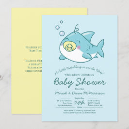 Niedlich Shark Baby Shower Kawaii Einladung