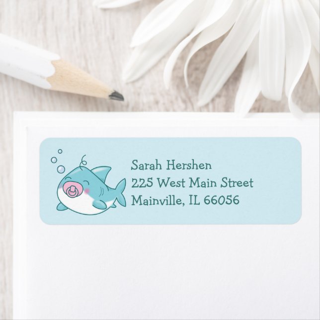 Niedlich Shark Baby Shower Kawaii Pink Girl (Insitu)