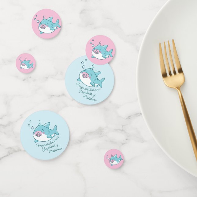 Niedlich Shark Baby Shower Kawaii Pink Girl Konfetti (Gruppe)