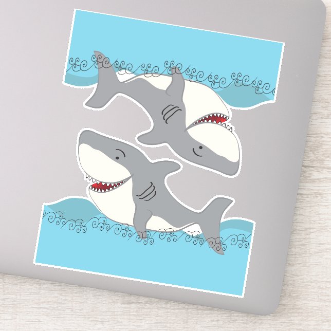Niedlich Shark Street Vinyl Aufkleber (Detail)