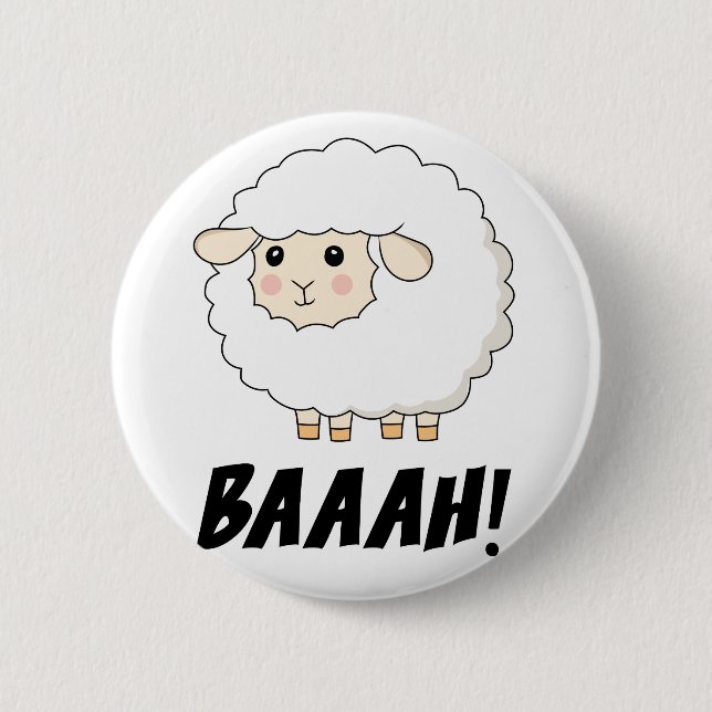 Niedlich Sheep Baaah Button (Vorderseite)