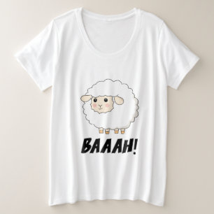 Niedlich Sheep Baaah Große Größe T-Shirt