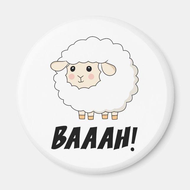 Niedlich Sheep Baaah Magnet (Vorne)