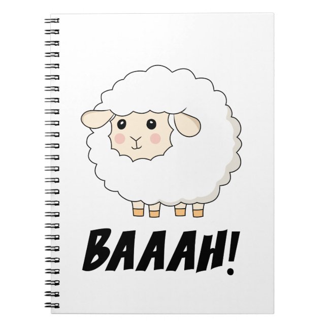 Niedlich Sheep Baaah Notizblock (Vorderseite)