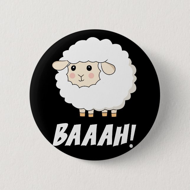 Niedlich Sheep Baah Button (Vorderseite)