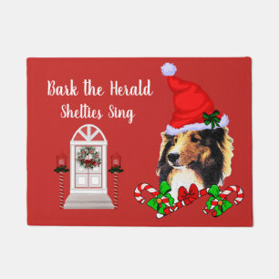 Niedlich Sheltie Weihnachten Fußmatte