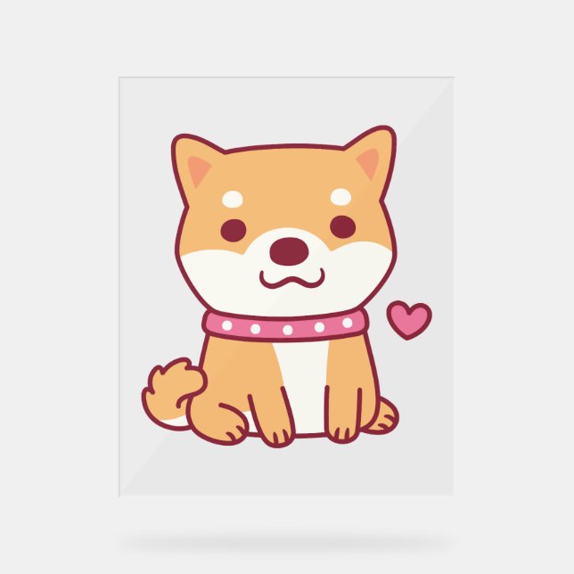 Niedlich Shiba Inu Dog Acrylschild (Vorderseite)