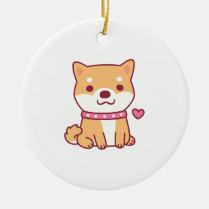 Niedlich Shiba Inu Dog Keramik Ornament