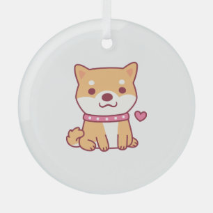 Niedlich Shiba Inu Dog Ornament Aus Glas