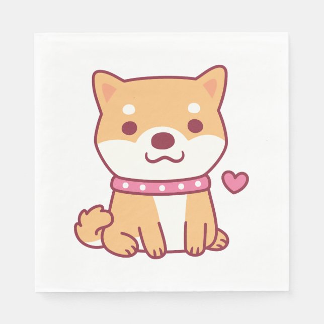 Niedlich Shiba Inu Dog Serviette (Vorderseite)