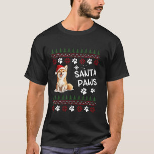 Niedlich Shiba Inu Dog Ugly Christmas Santa Paws T-Shirt
