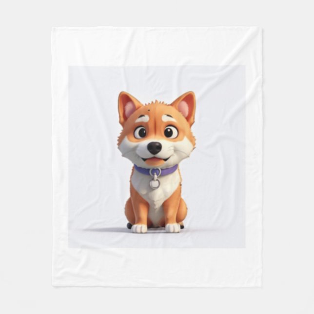 Niedlich Shiba Inu Fleecedecke (Vorderseite)
