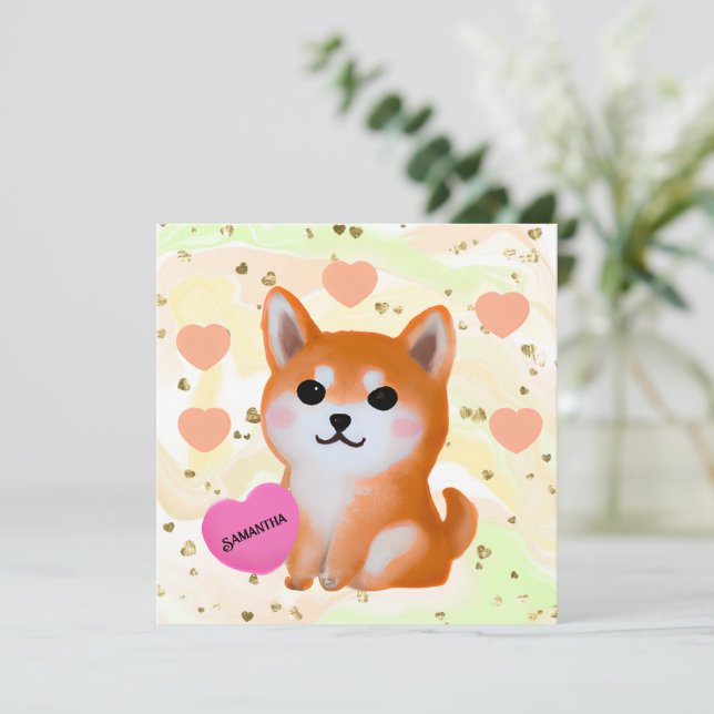 Niedlich Shiba Inu Hearts | Für Hunde (Stehend Vorderseite)