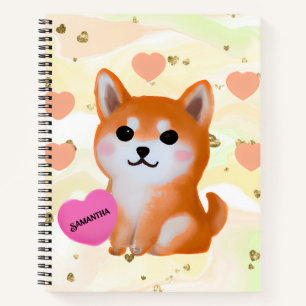 Niedlich Shiba Inu Hearts   Für Hunde Notizbuch