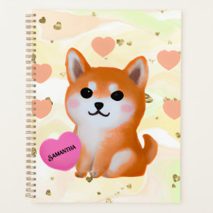 Niedlich Shiba Inu Hearts Für Hunde Planer