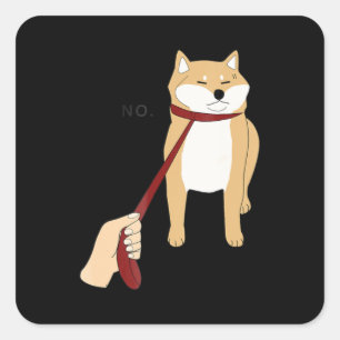 Niedlich Shiba inu   Nope dog-lustiges Design Quadratischer Aufkleber