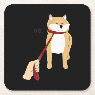 Niedlich Shiba inu Nope dog-lustiges Design Rechteckiger Pappuntersetzer