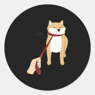 Niedlich Shiba inu Nope dog-lustiges Design Runder Aufkleber