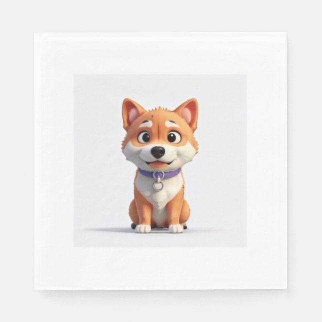 Niedlich Shiba Inu Serviette (Vorderseite)