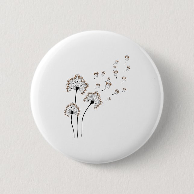 Niedlich Shih Tzu Blume Fly Dandelion Shirt Funny  Button (Vorderseite)