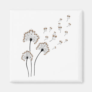 Niedlich Shih Tzu Blume Fly Dandelion Shirt Funny Magnet