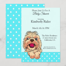 Niedlich Shih Tzu Dog Baby Dusche Einladung