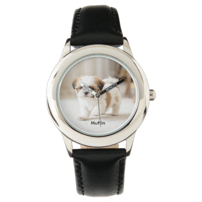 Niedlich Shih Tzu Kid's Personalisiert Armbanduhr (Vorderseite)