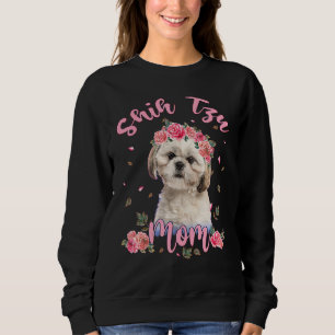 Niedlich Shih Tzu Mama Blume Hunde Frauen Sweatshirt
