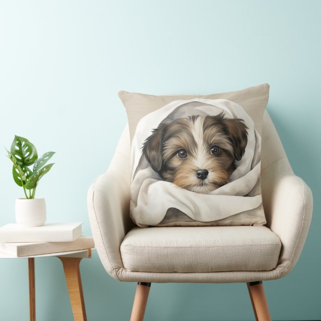 NIEDLICH SHIH TZU PUPPY UNTER BLANKET KISSEN (Stuhl )