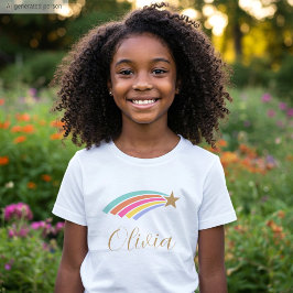 Niedlich Shooting Star Rainbow Individuelle Name G T-Shirt