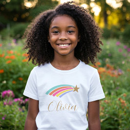 Niedlich Shooting Star Rainbow Individuelle Name G T-Shirt