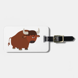 Niedlich Shy Cartoon Bull Gepäckanhänger