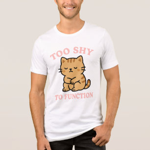 Niedlich Shy Cat Zu schüchtern, um Kawaii Kitty Tri-Blend Shirt
