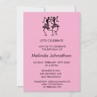 Niedlich, Silhouette-Feier, Einladung zum Geburtst