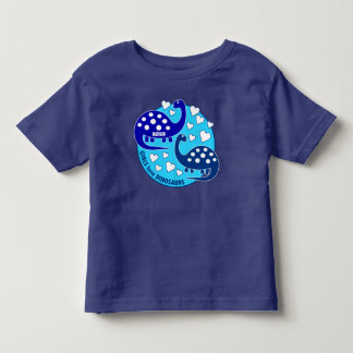 Niedlich Simple Blue Girls Dinosaur | Herzen Kleinkind T-shirt