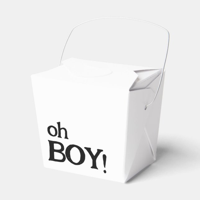 Niedlich Simple Oh Boy Baby Dusche Geschenkschachtel (Vorderseite)