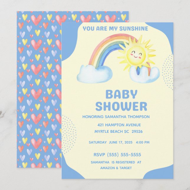 Niedlich sind Sie meine Baby-Kinderdusche. Einladung (Vorne/Hinten)
