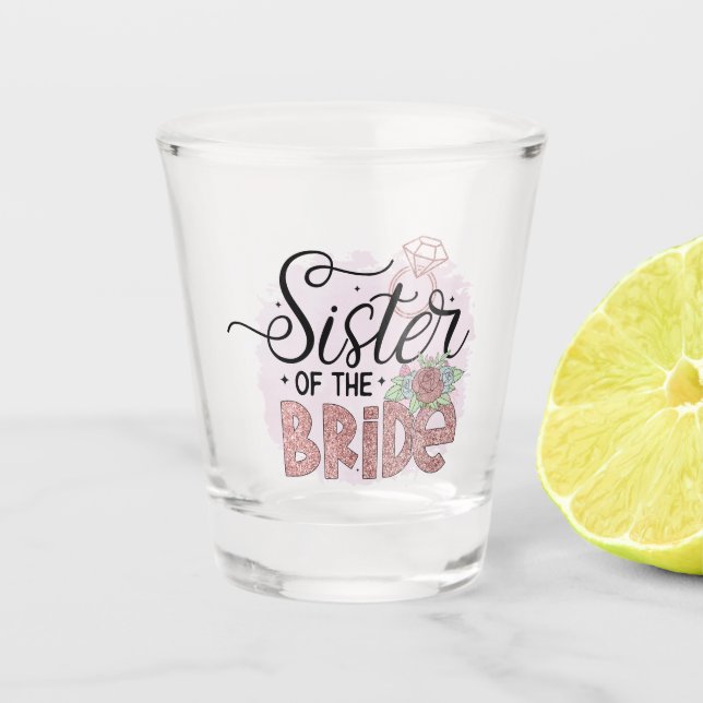 niedlich Sister Bride Wedding Schnapsglas (Vorderseite)