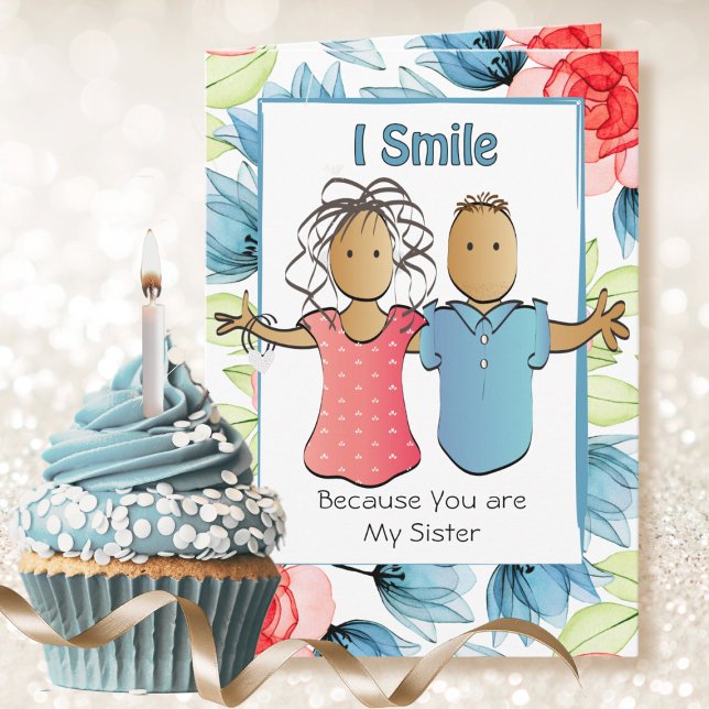 Niedlich Sister Funny Sprichwort Ethnischer Cartoo Karte (Von Creator hochgeladen)