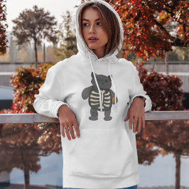 Niedlich Skeleton Kitty Cat Halloween Hoodie